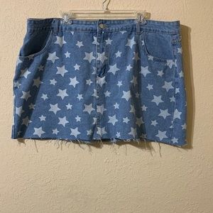 Stars Denim Skirt Plus Size Torrid Forever 21 4X